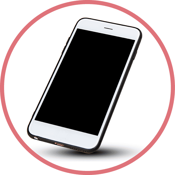 Mobile smart phone on white background technology