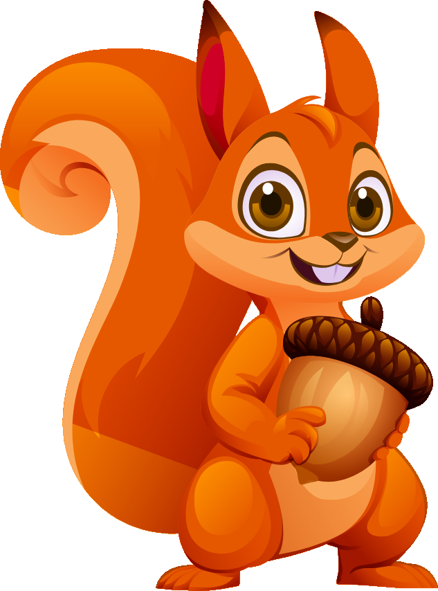 A cartoon squirrel holding a nut in its paws. AI generated content